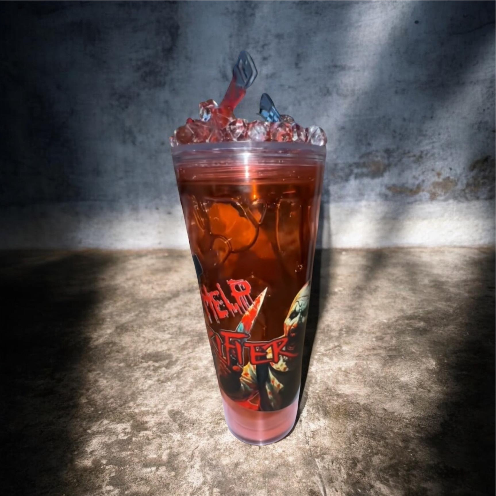 24oz acrylic double walled snowglobe tumbler